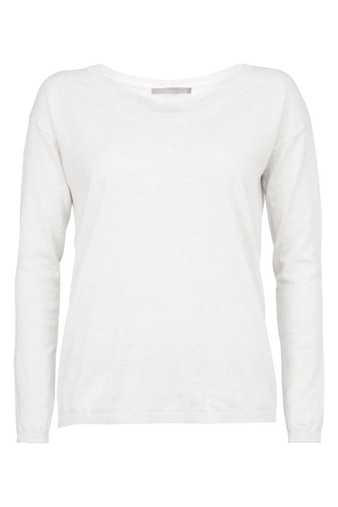 YAYA - Pulóver s gombíčkami vzadu - WOOL WHITE