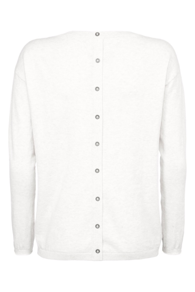 YAYA - Pulóver s gombíčkami vzadu - WOOL WHITE