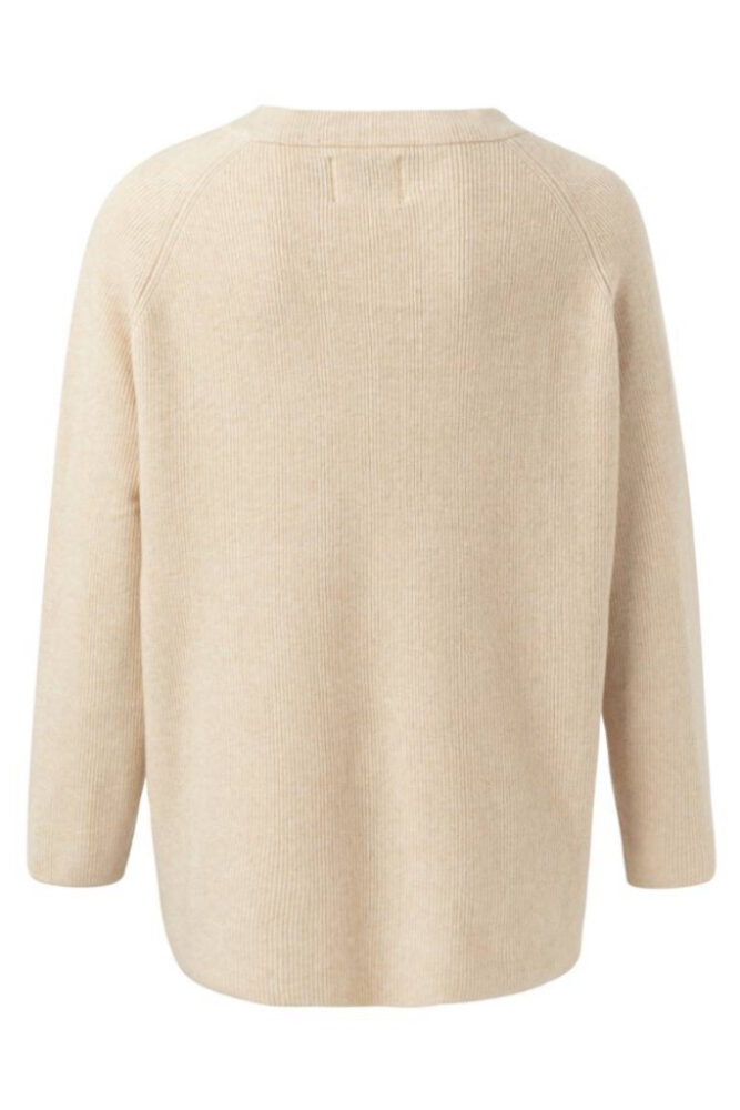 YAYA - Pulóver voľný s V-výstrihom - beige melange