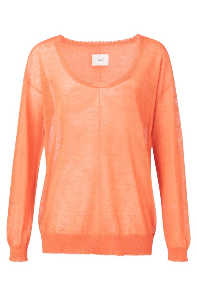 YAYA - Pulóver ľanový - PAPAYA