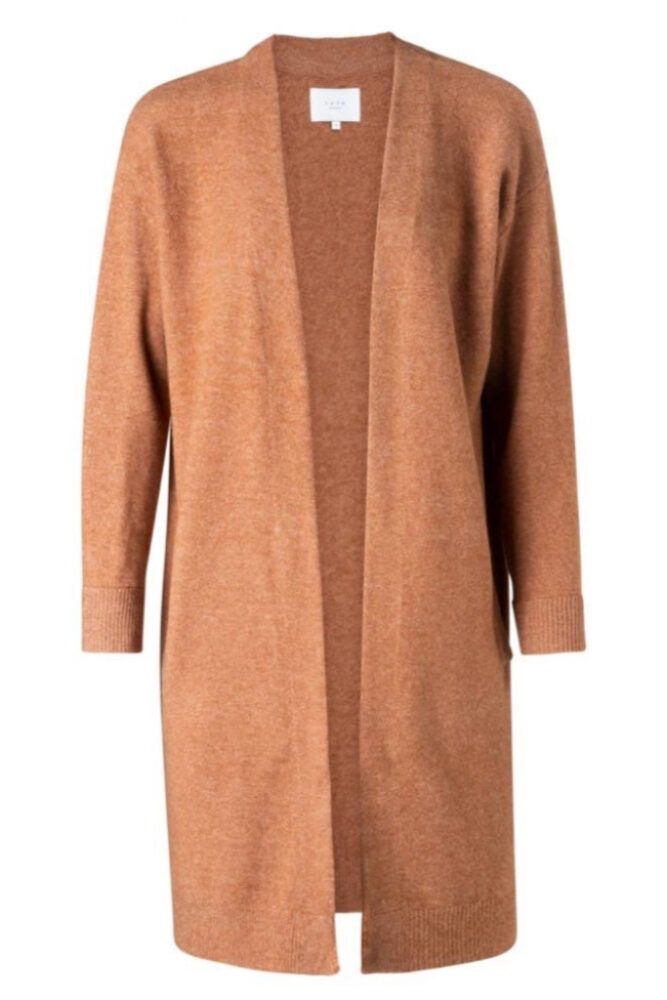 YAYA - Sveter dlhý basic - CAMEL MELANGE