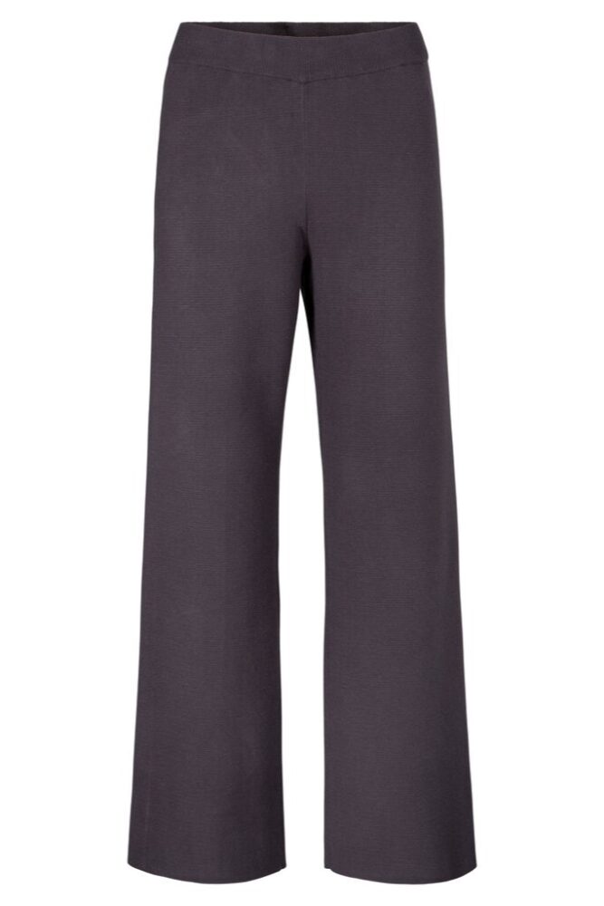 YAYA - Nohavice pletené široké Obsidian black - obsidian black