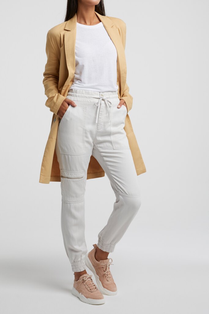 YAYA - Nohavice s gumičkou na spodu PEBBLE - pebble YAYA - Nohavice s gumičkou na spodu PEBBLE - pebble