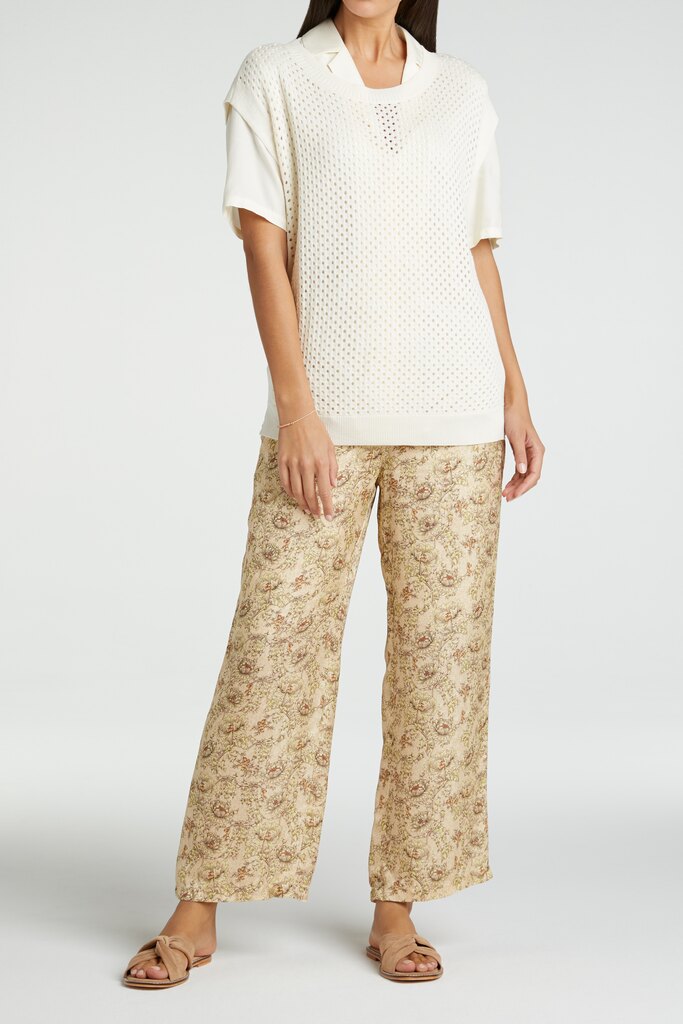 YAYA - Nohavice letné široké 7/8-dĺžka - wheat dessin YAYA - Nohavice letné široké 7/8-dĺžka - wheat dessin