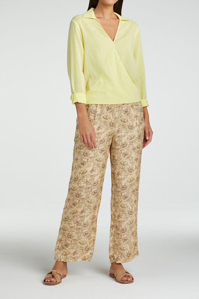 YAYA - Nohavice letné široké 7/8-dĺžka - wheat dessin YAYA - Nohavice letné široké 7/8-dĺžka - wheat dessin