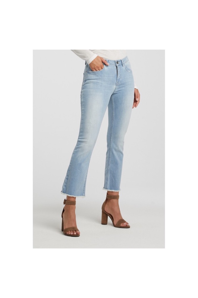 YAYA - Nohavice denim cropped - BLUE DENIM YAYA - Nohavice denim cropped - BLUE DENIM