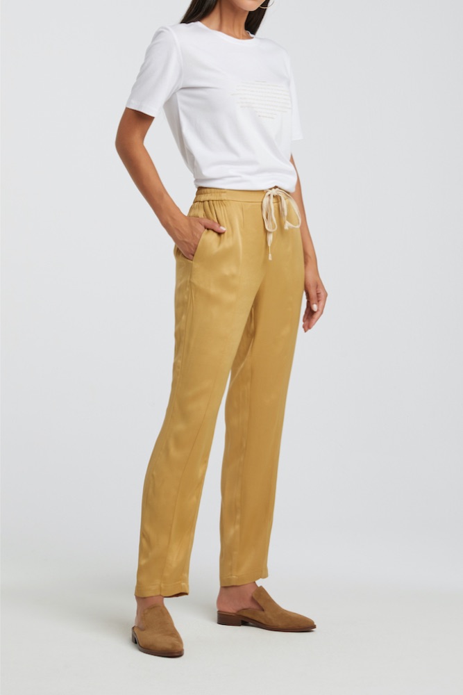 YAYA - Nohavice saténové - DUSTY OKER YAYA - Nohavice saténové - DUSTY OKER