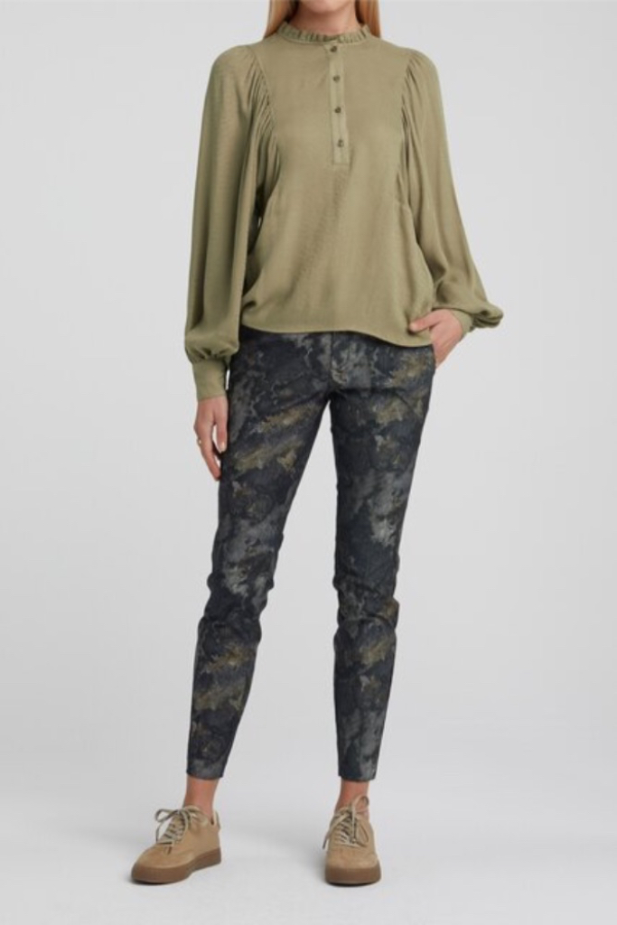 YAYA - Nohavice s potlačou - faded green dessin YAYA - Nohavice s potlačou - faded green dessin