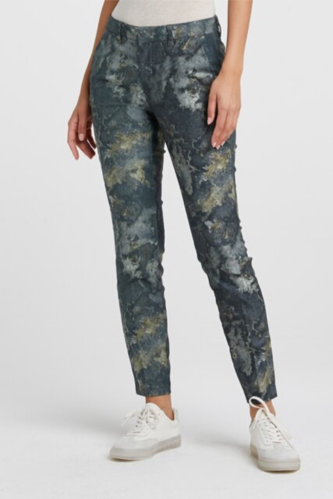 YAYA - Nohavice s potlačou - faded green dessin YAYA - Nohavice s potlačou - faded green dessin