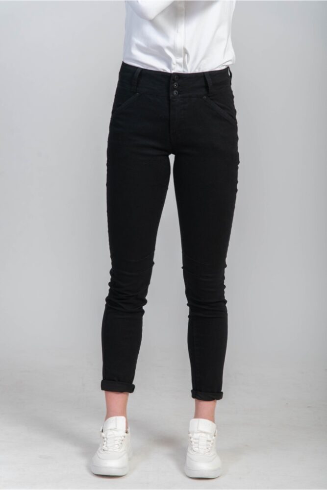 BIANCO - Nohavice Silverbell boyfriend - black