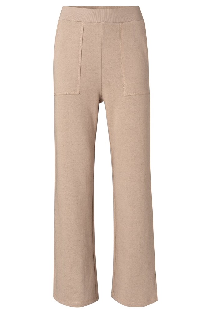 YAYA - Nohavice džersejové široké - sand melange YAYA - Nohavice džersejové široké - sand melange