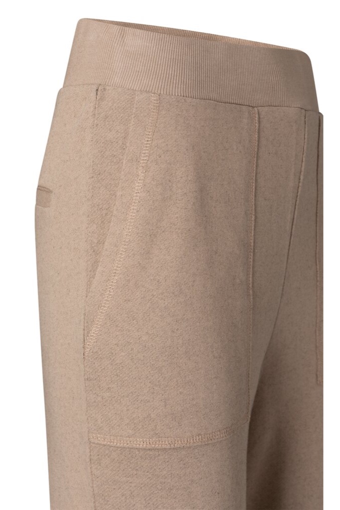 YAYA - Nohavice džersejové široké - sand melange YAYA - Nohavice džersejové široké - sand melange