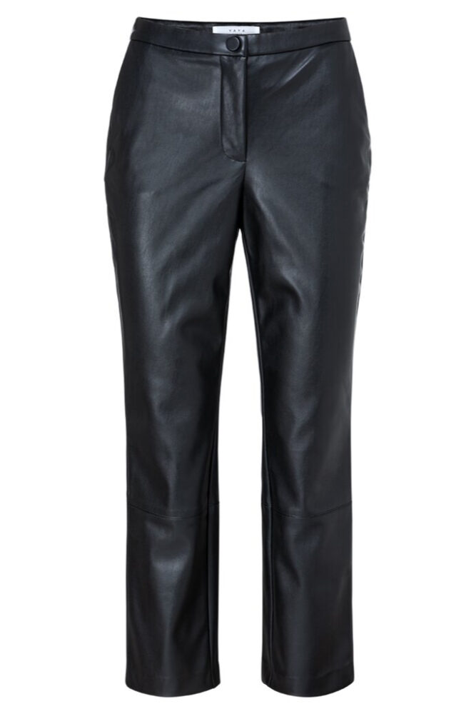 YAYA - Nohavice z nepravej kože 7/8 dĺžka Black - black