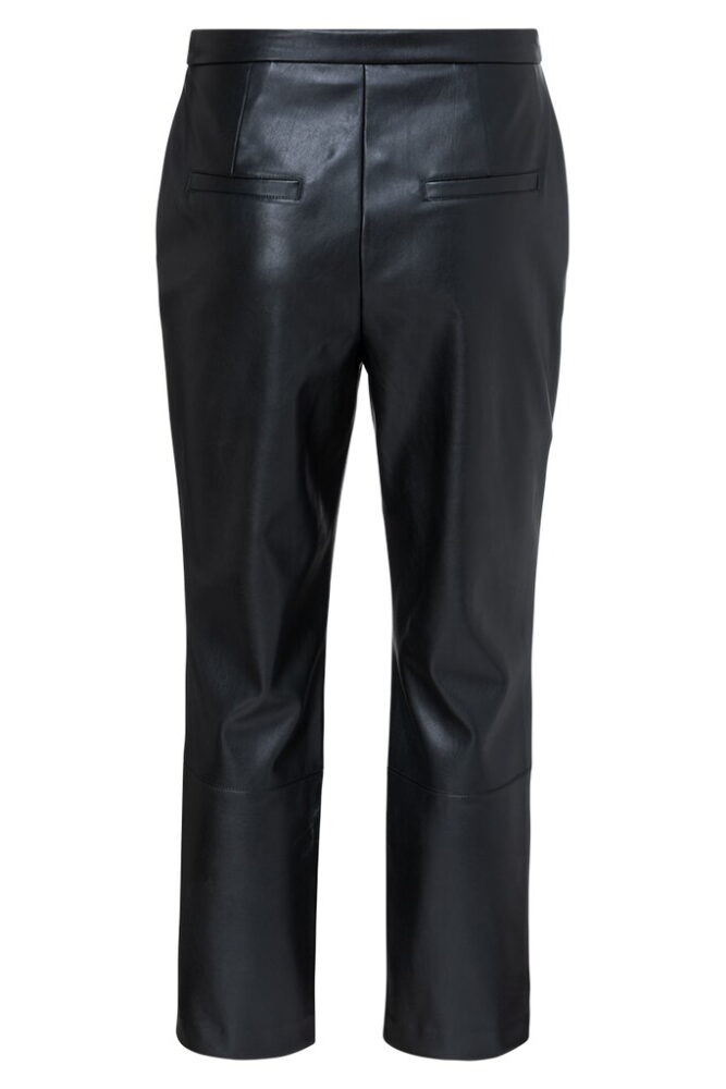 YAYA - Nohavice z nepravej kože 7/8 dĺžka Black - black