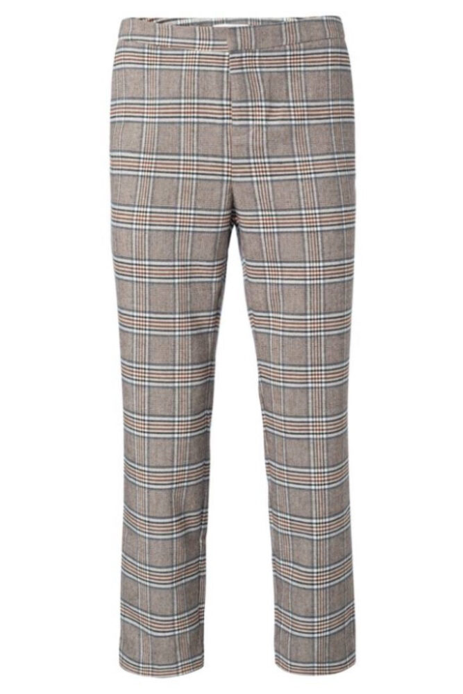 YAYA - Nohavice kárované 7/8 - CACAO BROWN DESSIN