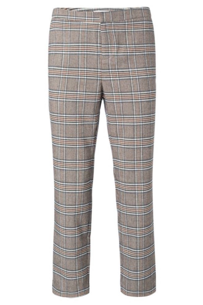 YAYA - Nohavice kárované 7/8 - CACAO BROWN DESSIN YAYA - Nohavice kárované 7/8 - CACAO BROWN DESSIN