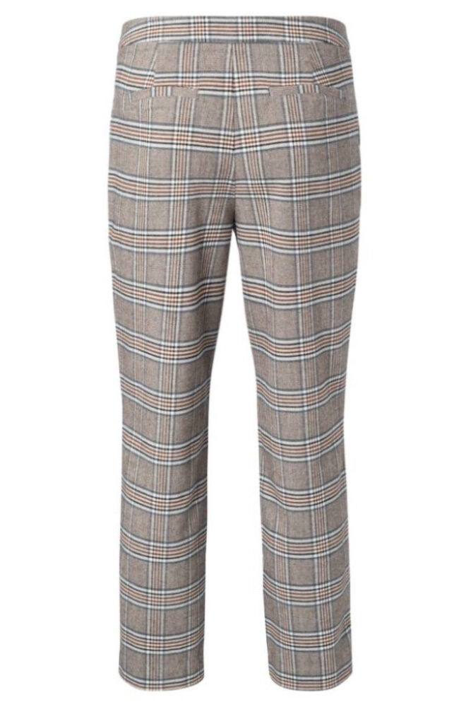 YAYA - Nohavice kárované 7/8 - CACAO BROWN DESSIN