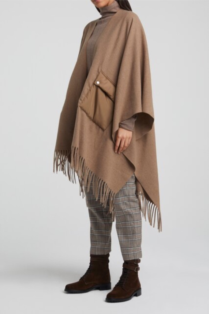 YAYA - Nohavice kárované 7/8 - CACAO BROWN DESSIN YAYA - Nohavice kárované 7/8 - CACAO BROWN DESSIN