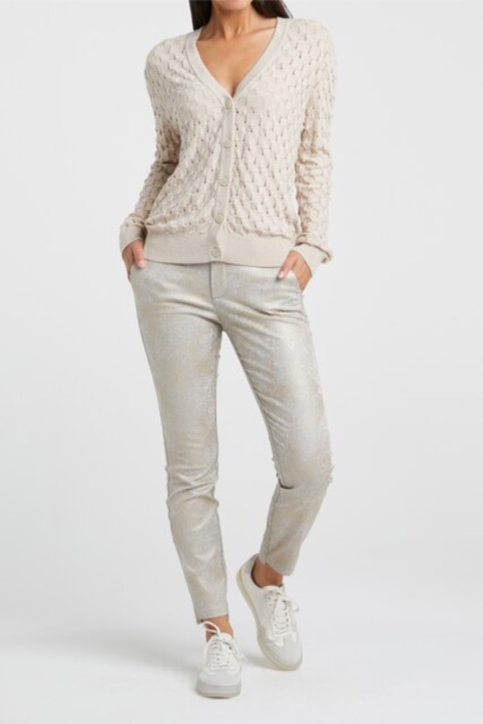 YAYA - Nohavice chino s potlačou - FADED BRONZE DESSIN YAYA - Nohavice chino s potlačou - FADED BRONZE DESSIN