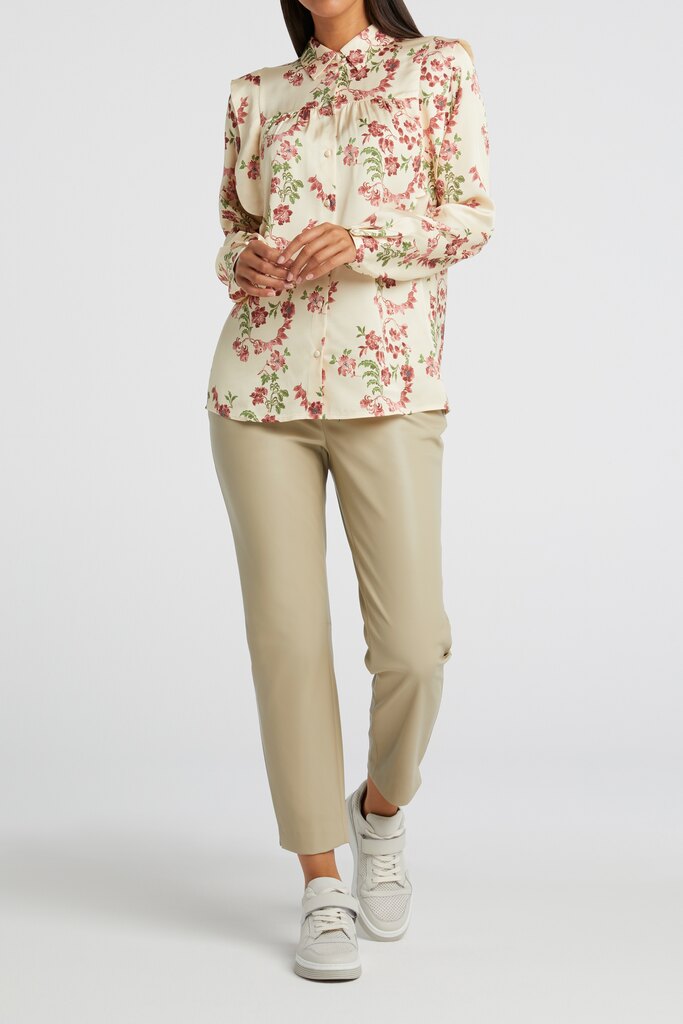 YAYA - Voľné nohavice z nepravej kože - eucalyptus YAYA - Voľné nohavice z nepravej kože - eucalyptus