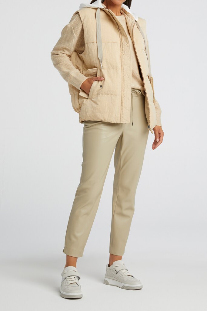 YAYA - Voľné nohavice z nepravej kože - eucalyptus YAYA - Voľné nohavice z nepravej kože - eucalyptus