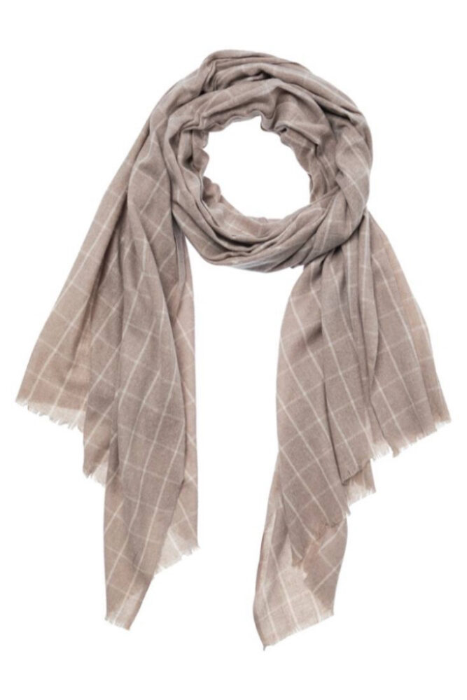 YAYA - Šál kockovaný - beige melange