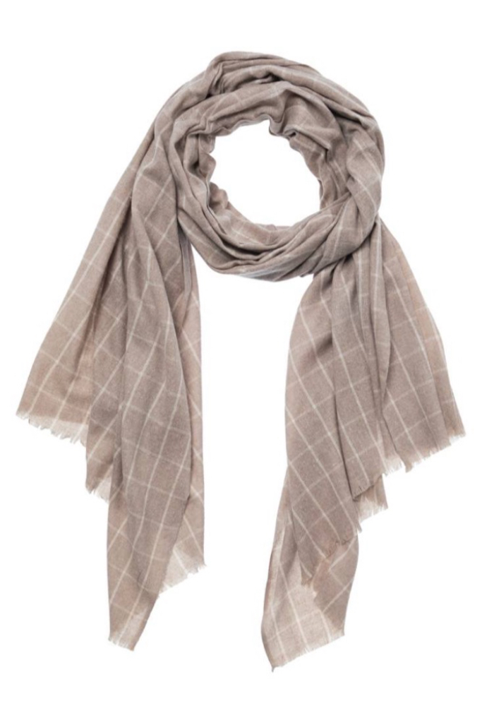 YAYA - Šál kockovaný - beige melange YAYA - Šál kockovaný - beige melange