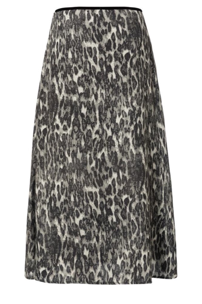 YAYA - Sukňa midi s leo-potlačou - DARK OLIVE DESSIN