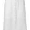 YAYA - Sukňa ľanová s gombíčkami - BLANC DE BLANC