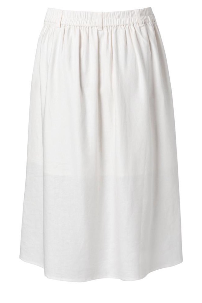 YAYA - Sukňa ľanová s gombíčkami - BLANC DE BLANC