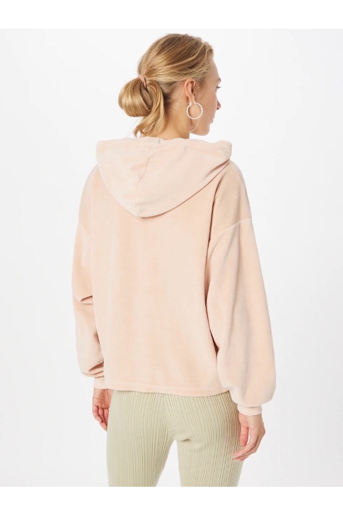 Herrlicher - Mikina s kapucou zamatová Caramel - caramel Herrlicher - Mikina s kapucou zamatová Caramel - caramel