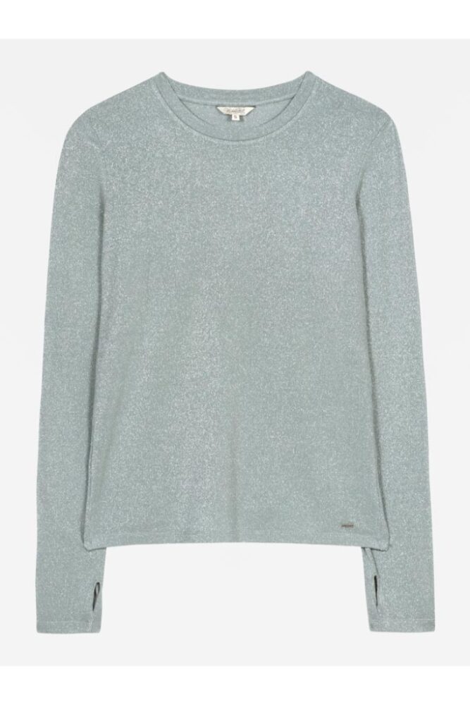 Herrlicher - Tričko jednoduché s lurexom Olive - olive