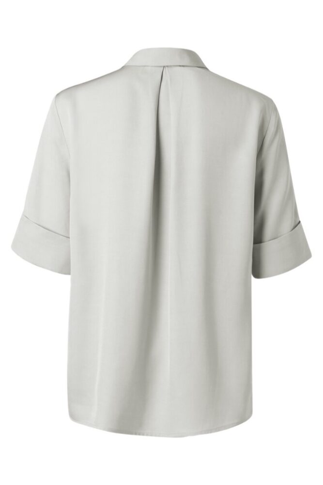 YAYA - Top s krátkym rukávom a so zipsom - fog grey