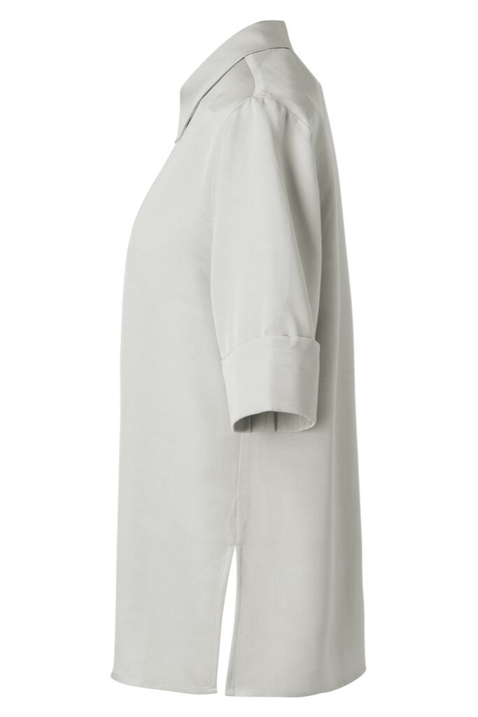 YAYA - Top s krátkym rukávom a so zipsom - fog grey YAYA - Top s krátkym rukávom a so zipsom - fog grey