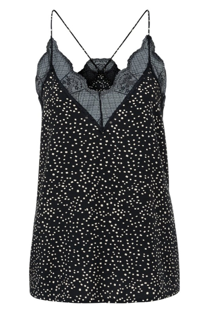 YAYA - Top s čipkou MOONLESS NIGHT BLACK DESSIN - moonless night black dessin