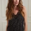 YAYA - Top s čipkou MOONLESS NIGHT BLACK DESSIN - moonless night black dessin