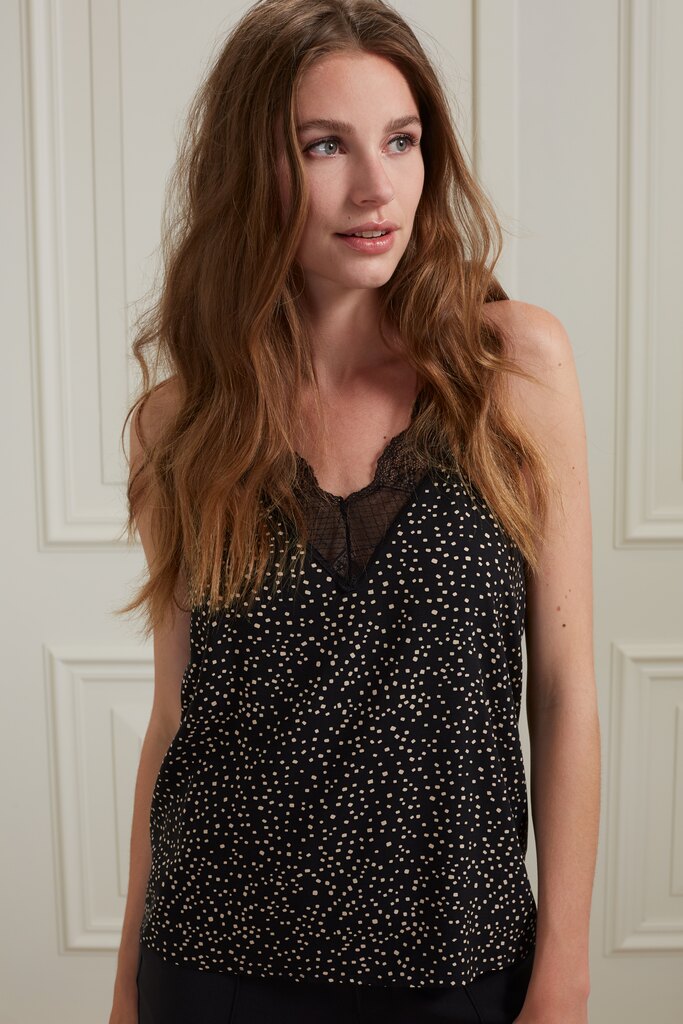 YAYA - Top s čipkou MOONLESS NIGHT BLACK DESSIN - moonless night black dessin YAYA - Top s čipkou MOONLESS NIGHT BLACK DESSIN - moonless night black dessin