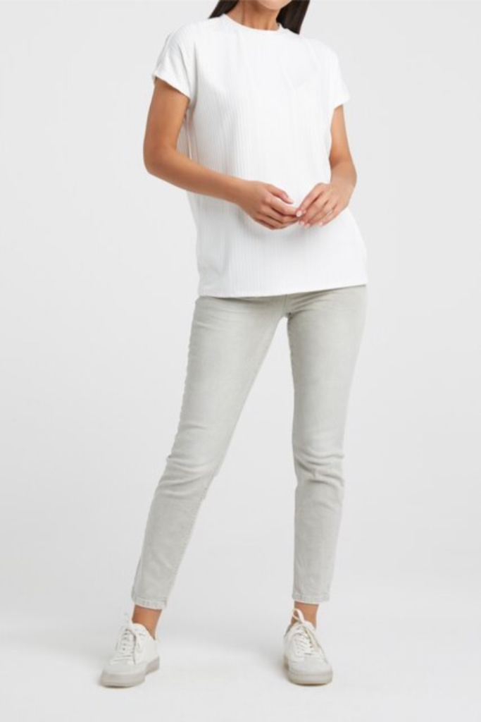 YAYA - Tričko s rib vzorom - BLANC DE BLANC YAYA - Tričko s rib vzorom - BLANC DE BLANC