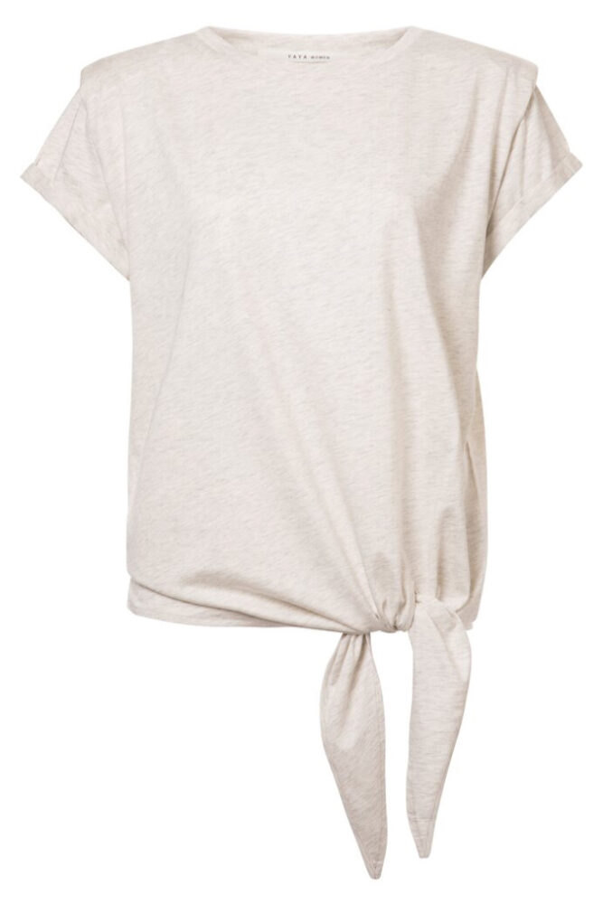 YAYA - Tričko s uzlíkom Light grey melange - light grey melange