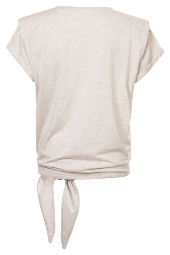 YAYA - Tričko s uzlíkom Light grey melange - light grey melange