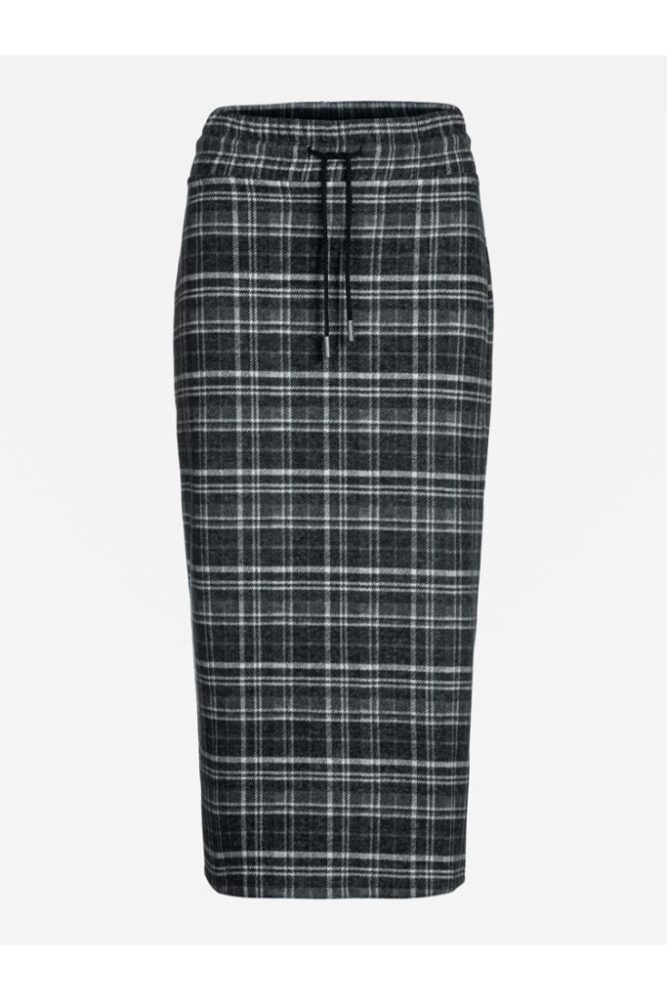 Herrlicher - Sukňa károvaná midi Black - black