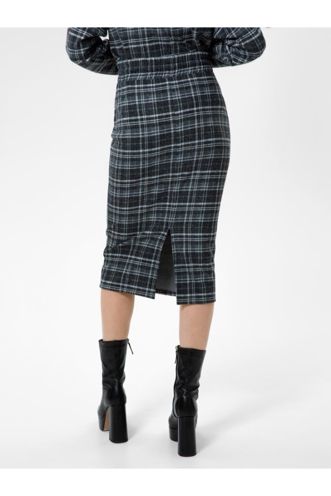 Herrlicher - Sukňa károvaná midi Black - black Herrlicher - Sukňa károvaná midi Black - black