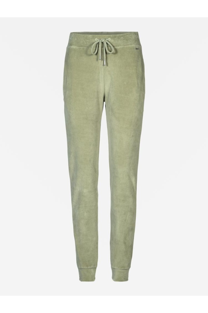 Herrlicher - Nohavice džerzejové zamatové Dark bamboo - dark bamboo Herrlicher - Nohavice džerzejové zamatové Dark bamboo - dark bamboo