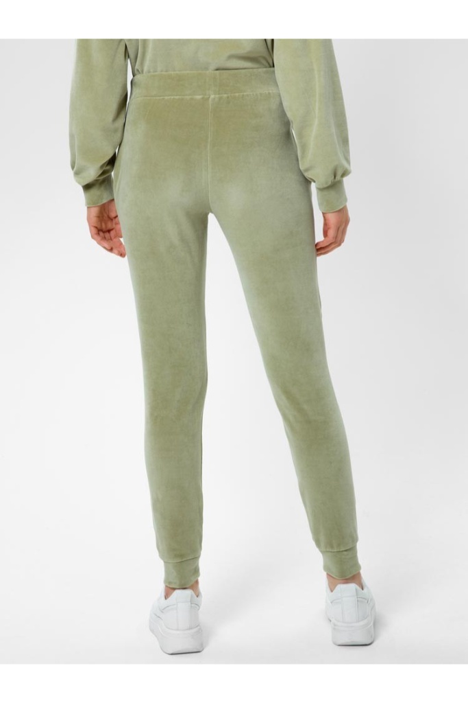 Herrlicher - Nohavice džerzejové zamatové Dark bamboo - dark bamboo Herrlicher - Nohavice džerzejové zamatové Dark bamboo - dark bamboo