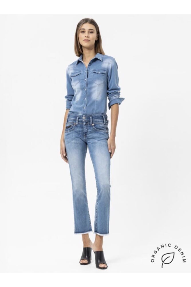 Herrlicher - Nohavice denim Pearl cropped Faded blue - faded blue