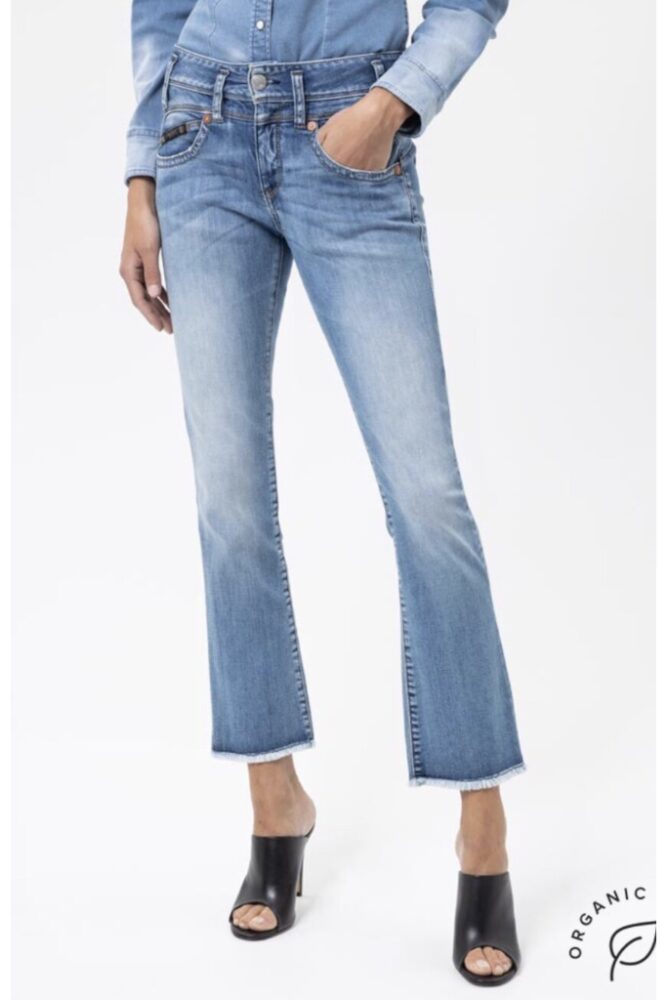 Herrlicher - Nohavice denim Pearl cropped Faded blue - faded blue