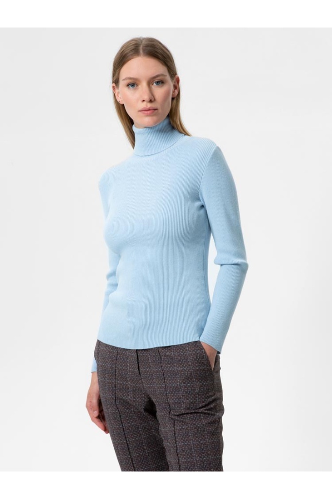 Herrlicher - Rolák s rib vzorom Sky - sky Herrlicher - Rolák s rib vzorom Sky - sky