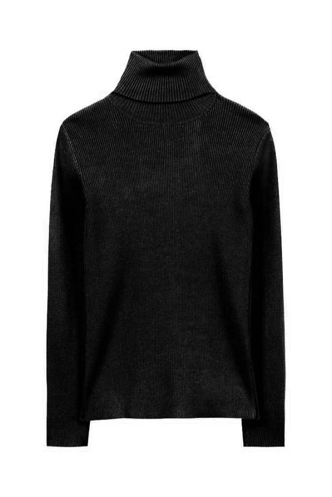 Herrlicher - Rolák s rib vzorom Black - black Herrlicher - Rolák s rib vzorom Black - black