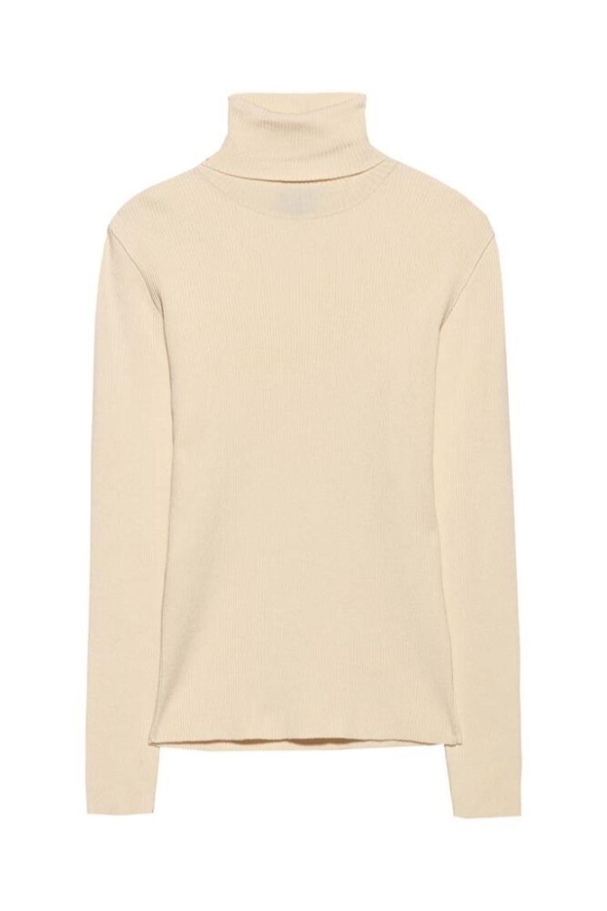 Herrlicher - Rolák s rib vzorom Off white - off white