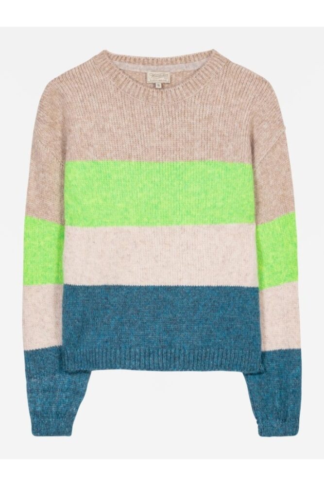 Herrlicher - Pulóver s pásmi Neon green - neon green